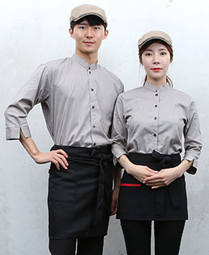 SY-725 그레이 보카시 차이나 칠부셔츠--남여 공용사이즈-