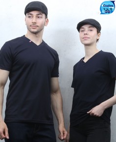 T3-43 반팔 곤색 ((기능성)) V넥 고급형ㅡㅡ헤리포인트