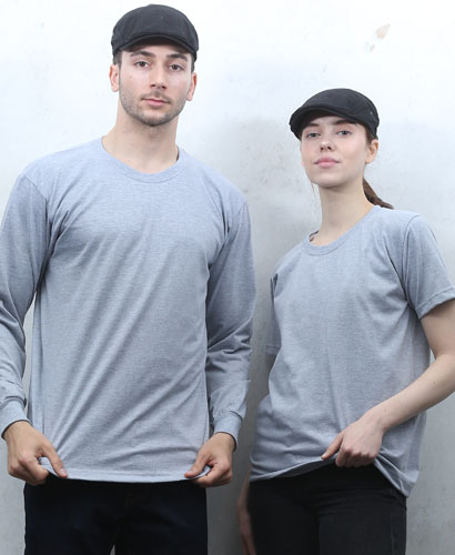 ▶T3-72 긴팔/반팔 무지 면 라운드티 ㅡㅡㅡ(멜란지)