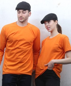 ▶T3-72 긴팔/반팔 무지 면 라운드티 ㅡㅡㅡ(오렌지)