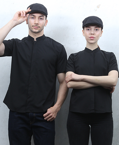 SY2-711-1 NEW 검정 차이나 속단추 반팔 (남여공용 사이즈) ★빅사이즈 있음