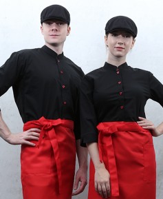 SY2-711 블랙 차이나카라 적단추 셔츠 칠부---- 남/여