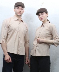 SY-719 NEW 베이지 카라 칠부 셔츠