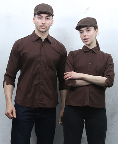 SY-717 NEW 커피 카라 칠부셔츠