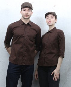 SY-717 NEW 커피 카라 칠부셔츠