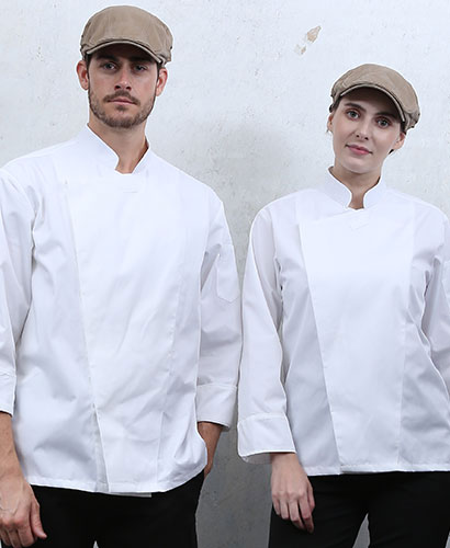 SCD-77 -1  NEW 백색 속단추 조리복  ㅡ(안쪽망사) ㅡ(긴팔/칠부겸용)빅사이즈