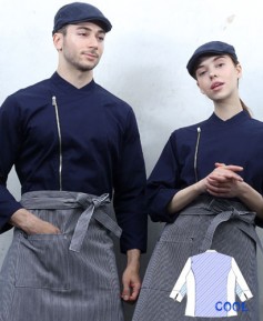 SKO-86-1네이비 지퍼 슬립 기능성 쿡복-(긴팔칠부 겸용)★빅사이즈